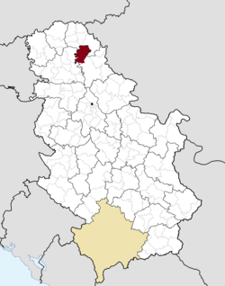 Location of Novi Bečej within Serbia