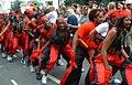 Kittitian and Nevisian street dancers at the Notting Hill Carnival.