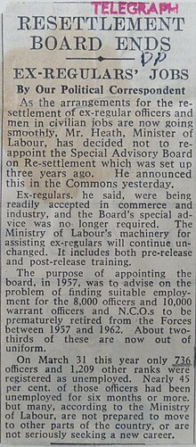 Resettlement Board Ends - Clipping from The Telegraph