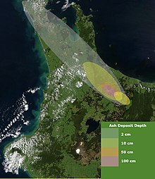 Ash distribution from the Rotorua eruption of the Ōkāreka Embayment