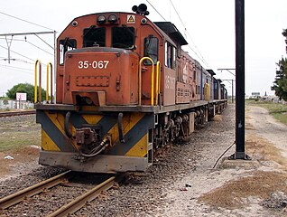 No. 35-067 in Spoornet orange livery and with a saddle hood, Stikland, Cape Town, 22 March 2007