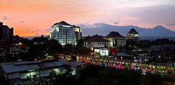 Malang cityscape at dusk