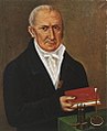 Image 23Alessandro Volta with the first electrical battery. Volta is recognized as an influential inventor. (from Invention)