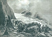 Avstro-ogrske čete odbijajo na ledeniku Presanella napad alpinov.jpg