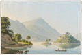 David Alois Schmid: Lauerzersee mit der Insel Schwanau gegen den Rigi, vor 1861
