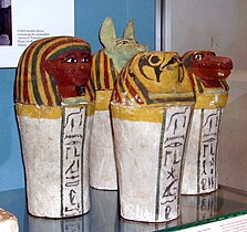 Animal-headed canopic jars from the Twenty-fifth Dynasty (c. 744–664 BC)