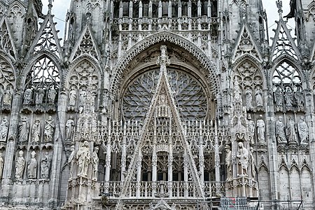 Detail of west façade of Rouen Cathedral (13th–16th century)