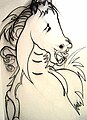 Tête de cheval, (Charcoal drawing)