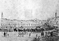 Funeral of Jelačić through square, 1859