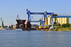Maritim shipyard and the factory of Malteurop