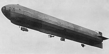 HM Airship 23r with underslung Sopwith Camel in 1918.