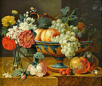 Fruit bowl with flowers, first half of 17th century, National Museum in Poznań.