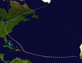 The path of Hurricane Hugo
