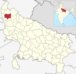 Location of Meerut district in Uttar Pradesh
