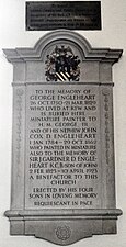 Memorial tablet to George Engleheart