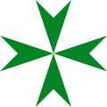 The green-enameled Maltese Cross of the Order of Saint Lazarus, founded c. 1119