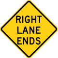 W9-1R Right lane ends