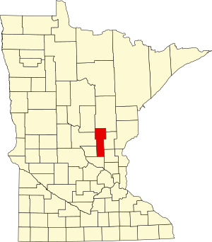 Map of Minnesota highlighting Mille Lacs County