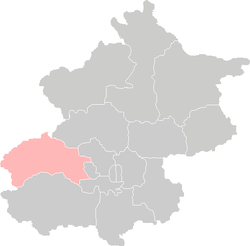 Location of Mentougou District in Beijing