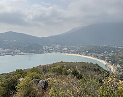 Mui Wo, as viewed from the hills from the north in 2021