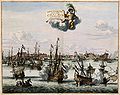The capture of Cochin from the Portuguese by Rijckloff van Goens in 1663. Atlas van der Hagen, 1682.