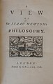 Title page to A view of Sir Isaac Newton's philosophy