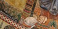 Detail of the apse mosaic: Pope Honorius III, who commissioned it.
