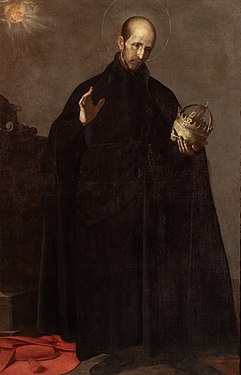 No lesser lineage possessed the Valencian Saint Francis Borgia, painted by Alonso Cano with the Jesuit habit that he took in his maturity (he became General of the Society of Jesus). He contrasts, but does not deny the way of life of the high nobility: in the century he was Duke of Gandía (Valencian house with Grandeeship) and courtier of Charles V, who took him to his campaigns, married him to a Portuguese aristocrat and appointed him Viceroy of Catalonia. His famous vocation came to him in the truculent burial of Isabella of Portugal ("I will not serve any more Lord that can die").
