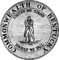 The original seal of Kentucky from a document c. 1800