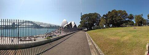 A view of Sydney Harbour from the Domain. September 2023