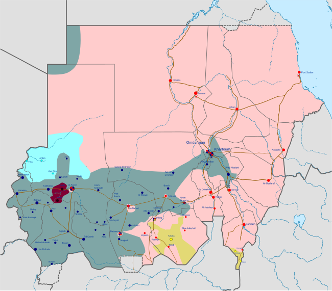 The SLM zone of control (purple) as of 14 June 2024, including Tawila