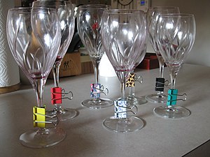 Used to mark drinking glasses at a party