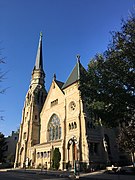 Beaver Memorial Methodist Church (1890) one of four Victorian Gothic churches in Lewisburg.