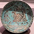 Bowl with Majlis scene by a pond, by Abu Zayd, Iran, dated 1186, MMA.[139]