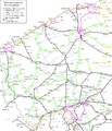 Historische Karte der Nationalen Kleinbahngesellschaft in Westflandern (Kusttram orange)