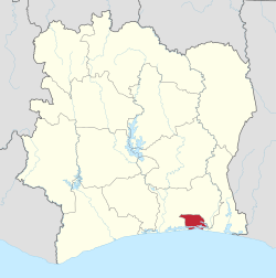 Location of Abidjan
