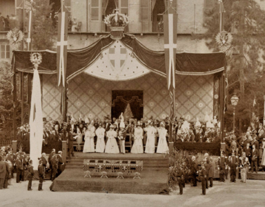Royal ceremony in Palazzo Madama, Rome (1898)