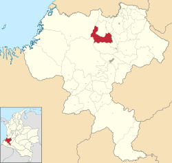 Location of the municipality and town of Morales, Cauca in the Cauca Department of Colombia.