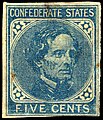 Jefferson Davis 5 cent CSA 1862