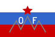 Flag of the Liberation Front of the Slovene Nation. The zigzag outline represents Mount Triglav.