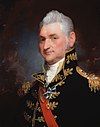 Major General Henry Dearborn is painted on a canvas in military attire