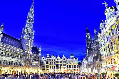 The Grand-Place during the blue hour
