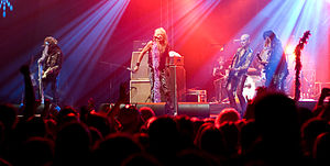 Hanoi Rocks performing at the Ilosaarirock festival in 2008