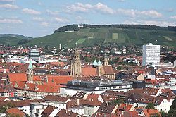 View of the Heilbronn centre of town toward the Wartberg
