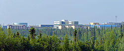 Buildings of central Inuvik from south of town