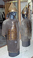 Turkish conical helmets and body armour of 15th to early 16th century, displayed at Topkapı Palace, Istanbul, Turkey.