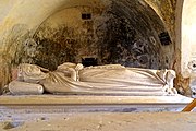 Tomb of Ozanne, 13th century. Crypte Saint-Paul, Jouarre Abbey, France.