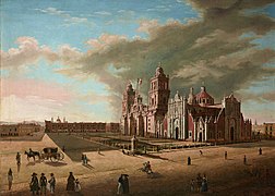 The Cathedral of Mexico City, 1850 by Pietro Gualdi