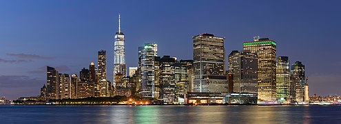 Lower Manhattan from Governors Island August 2017 panorama
