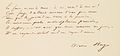 Manuskript Victor Hugos, Ausschnitt mit Unterschrift